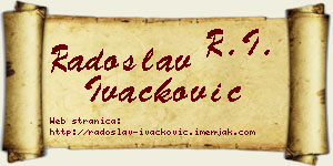 Radoslav Ivačković vizit kartica
